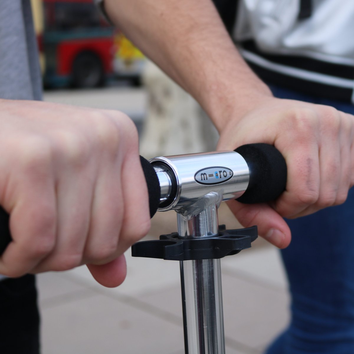 Closeup of Electric Scooter Handlebar