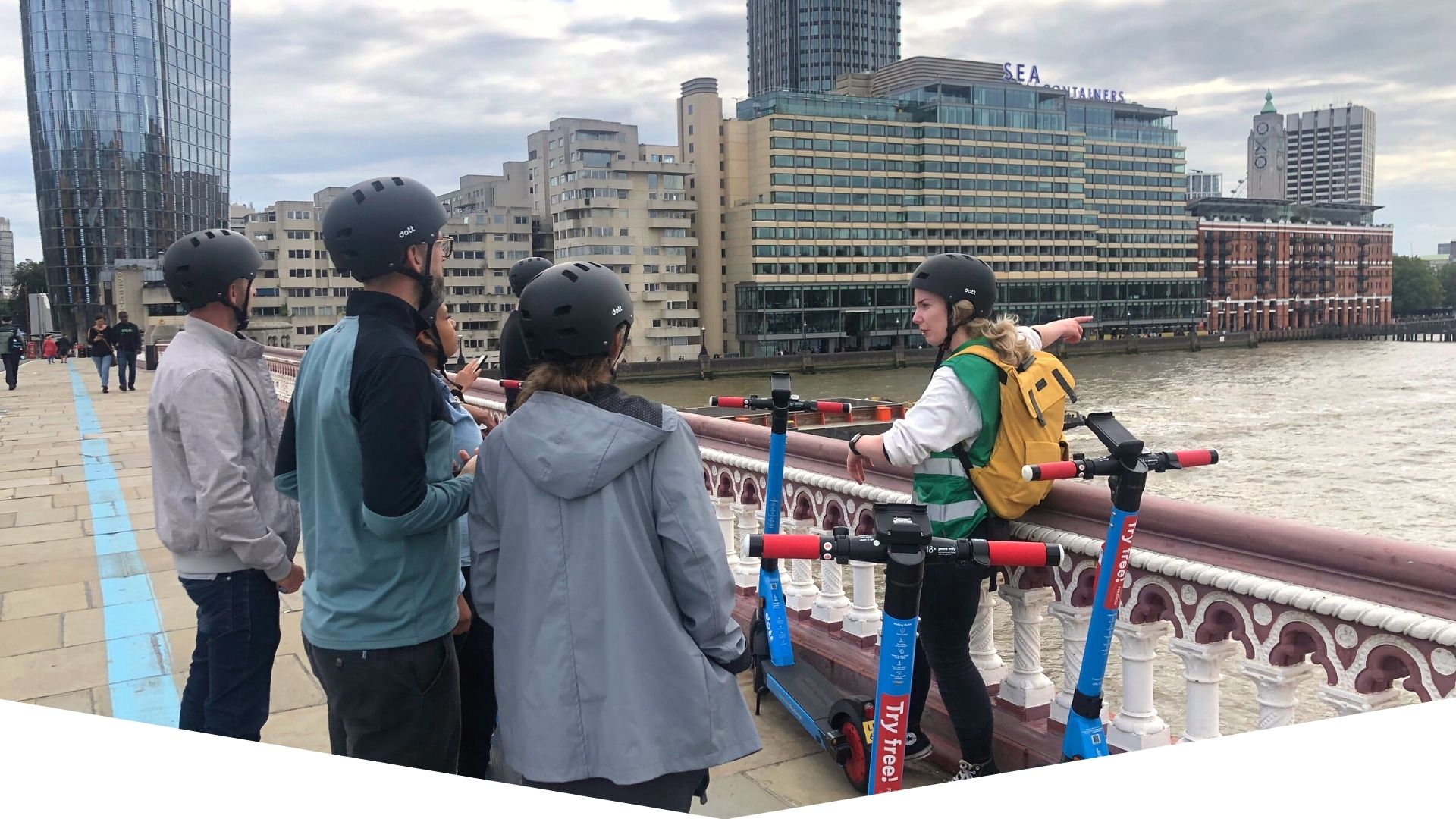 a group of people standing in front of a building